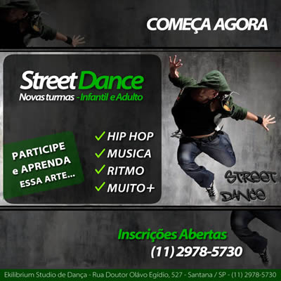 Promoção Street Dance - Matrícula Grátis